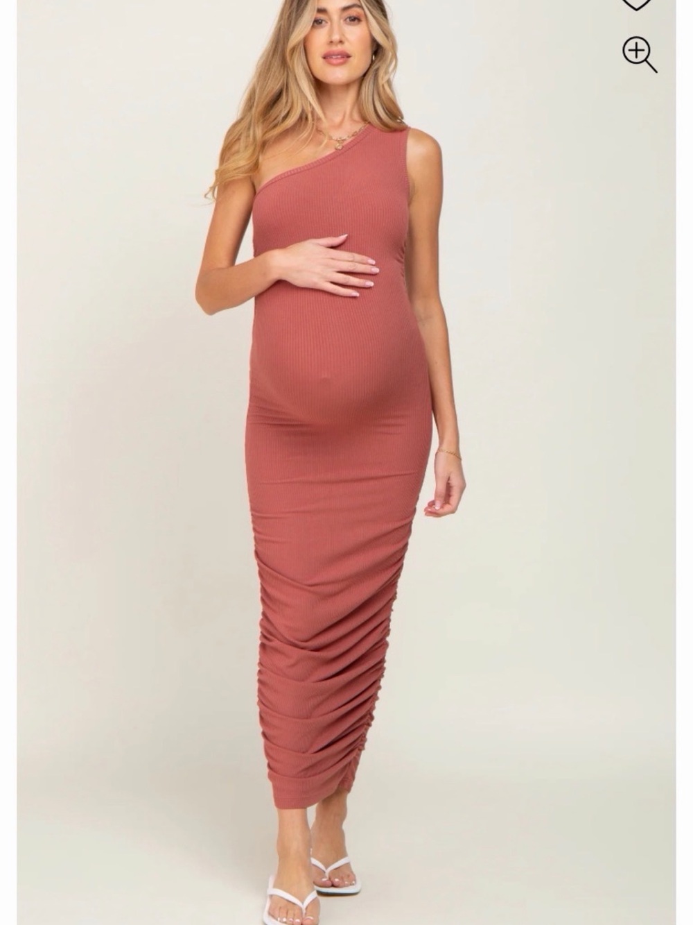 Asymmetric One-Shoulder Rust Dress